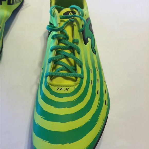 New Puma TFX Star Multi Sports Cleats Track Field Soccer Football 13 Neon Green - Picture 7 of 8